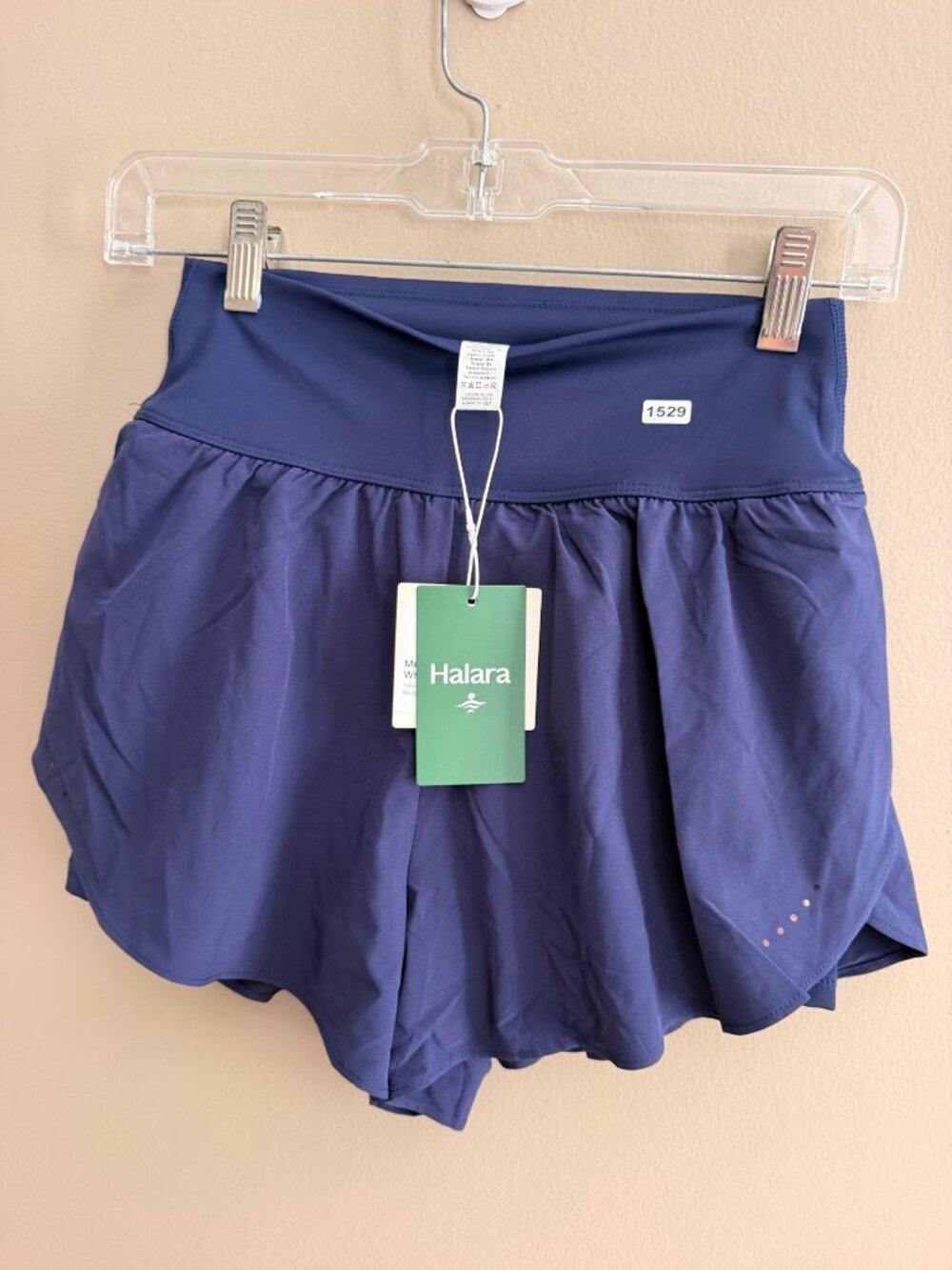 Halara S Womens Athletic running shorts With Built-In Shorts Navy Blue Size S